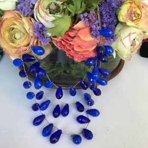 Boho royal blue adjustable necklace